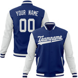 Custom Royal & White Solid Color Varsity Jacket JA01240607CK529