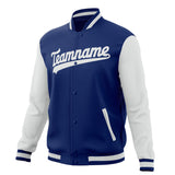 Custom Royal & White Solid Color Varsity Jacket JA01240607CK529