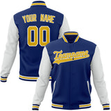 Custom Royal & White Solid Color Varsity Jacket