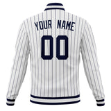 Custom White & Navy Solid Color Varsity Jacket JA01240607CK612