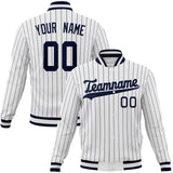 Custom White & Navy Solid Color Varsity Jacket JA01240607CK612