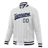 Custom White & Navy Solid Color Varsity Jacket JA01240607CK612