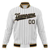 Custom White & Black Solid Color Varsity Jacket JA01240607CK615