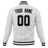 Custom White & Black Black Pinstripe Varsity Jacket JA01240607CK625