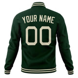 Custom Green & Cream Solid Color Varsity Jacket JA01240607JZ222