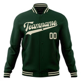 Custom Green & Cream Solid Color Varsity Jacket JA01240607JZ222