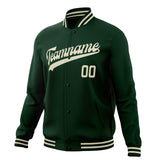 Custom Green & Cream Solid Color Varsity Jacket JA01240607JZ222