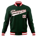 Custom Green & White Solid Color Varsity Jacket JA01240607JZ223