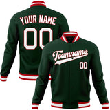 Custom Green & White Solid Color Varsity Jacket JA01240607JZ223