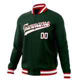 Custom Green & White Solid Color Varsity Jacket JA01240607JZ223