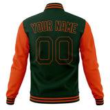 Custom Green & Orange Solid Color Varsity Jacket JA01240607JZ225