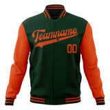 Custom Green & Orange Solid Color Varsity Jacket JA01240607JZ225