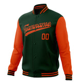 Custom Green & Orange Solid Color Varsity Jacket JA01240607JZ225