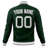 Custom Green & Gray Solid Color Varsity Jacket JA01240607JZ226