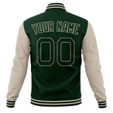 Custom Green & Cream Solid Color Varsity Jacket JA01240607JZ227