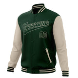 Custom Green & Cream Solid Color Varsity Jacket JA01240607JZ227