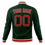 Custom Green & Red Solid Color Varsity Jacket JA01240607JZ228