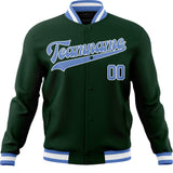 Custom Green & Light-Blue Solid Color Varsity Jacket JA01240607JZ229