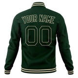 Custom Green & Cream Solid Color Varsity Jacket JA01240607JZ230