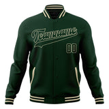 Custom Green & Cream Solid Color Varsity Jacket JA01240607JZ230