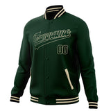 Custom Green & Cream Solid Color Varsity Jacket JA01240607JZ230