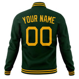 Custom Green & Gold Solid Color Varsity Jacket JA01240607JZ231