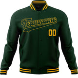 Custom Green & Gold Solid Color Varsity Jacket JA01240607JZ231