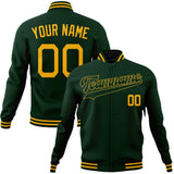 Custom Green & Gold Solid Color Varsity Jacket JA01240607JZ231