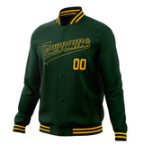 Custom Green & Gold Solid Color Varsity Jacket JA01240607JZ231