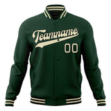 Custom Green & Cream Solid Color Varsity Jacket JA01240607JZ233