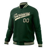 Custom Green & Cream Solid Color Varsity Jacket JA01240607JZ233