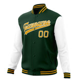 Custom Green & White Solid Color Varsity Jacket JA01240607JZ234