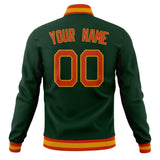 Custom Green & Orange Solid Color Varsity Jacket JA01240607JZ235