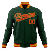 Custom Green & Orange Solid Color Varsity Jacket JA01240607JZ235