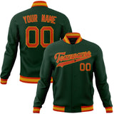 Custom Green & Orange Solid Color Varsity Jacket JA01240607JZ235