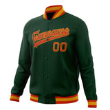 Custom Green & Orange Solid Color Varsity Jacket JA01240607JZ235