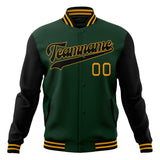 Custom Green & Gold Solid Color Varsity Jacket JA01240607JZ237