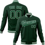 Custom Green & Kelly-Green Solid Color Varsity Jacket