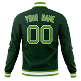 Custom Green & Teal Solid Color Varsity Jacket JA01240607JZ239