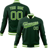 Custom Green & Teal Solid Color Varsity Jacket