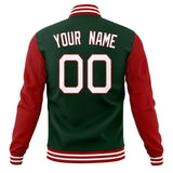 Custom Green & Red Solid Color Varsity Jacket JA01240607JZ242