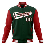 Custom Green & Red Solid Color Varsity Jacket JA01240607JZ242