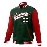 Custom Green & Red Solid Color Varsity Jacket JA01240607JZ242