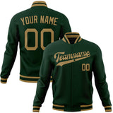 Custom Green & Brown Solid Color Varsity Jacket