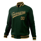 Custom Green & Brown Solid Color Varsity Jacket JA01240607JZ243