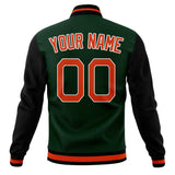 Custom Green & Orange Solid Color Varsity Jacket JA01240607JZ244