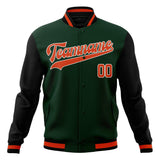 Custom Green & Orange Solid Color Varsity Jacket JA01240607JZ244