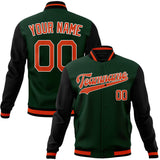 Custom Green & Orange Solid Color Varsity Jacket JA01240607JZ244