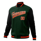 Custom Green & Orange Solid Color Varsity Jacket JA01240607JZ244