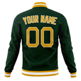 Custom Green & Gold Solid Color Varsity Jacket JA01240607JZ245